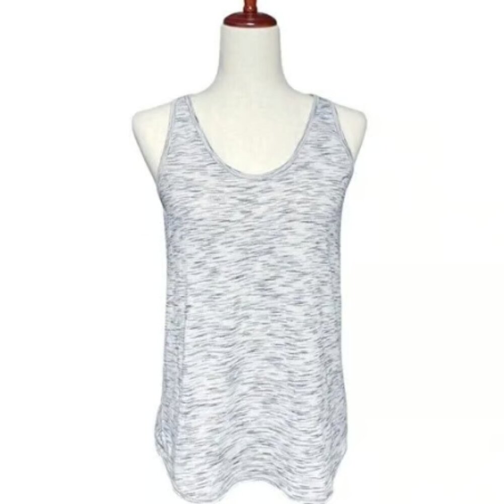Lululemon | Pleated Racerback Space-Dye Tank Grey White Size 4 EUC